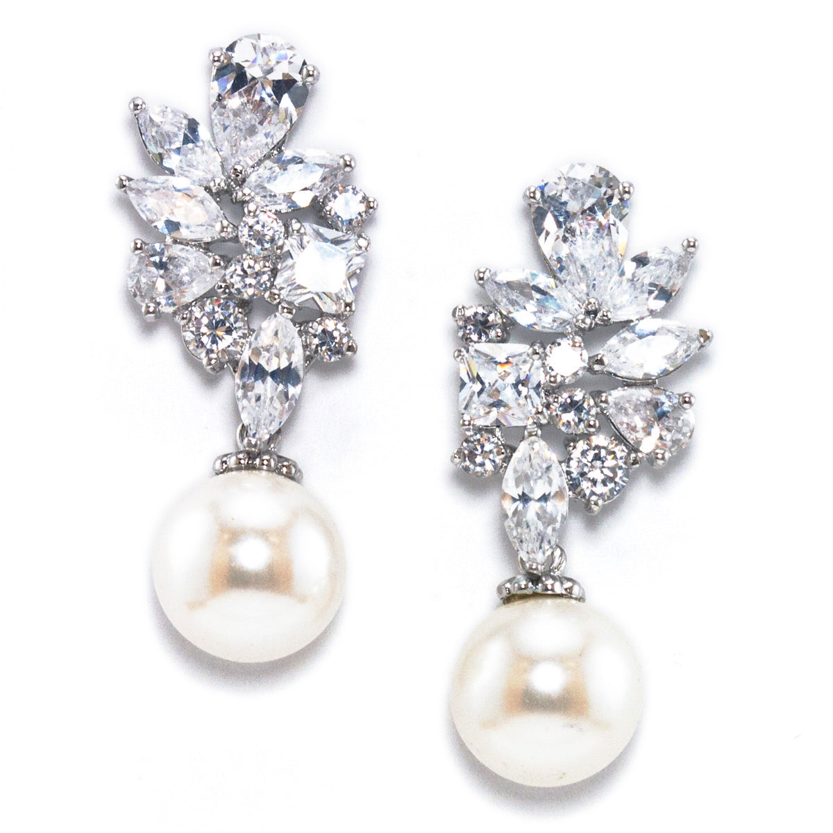 Luisa Romantic Floral Freshwater Pearl Bridal Drop Earring