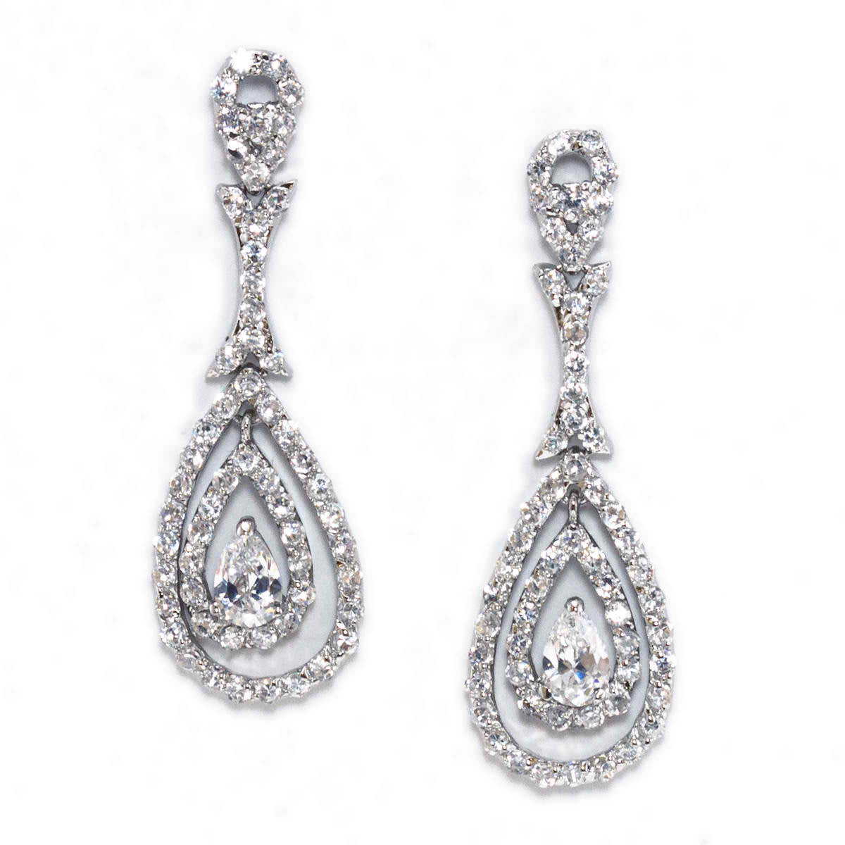 Sienna Pave' Cubic Zirconia Dazzling Drop Earring