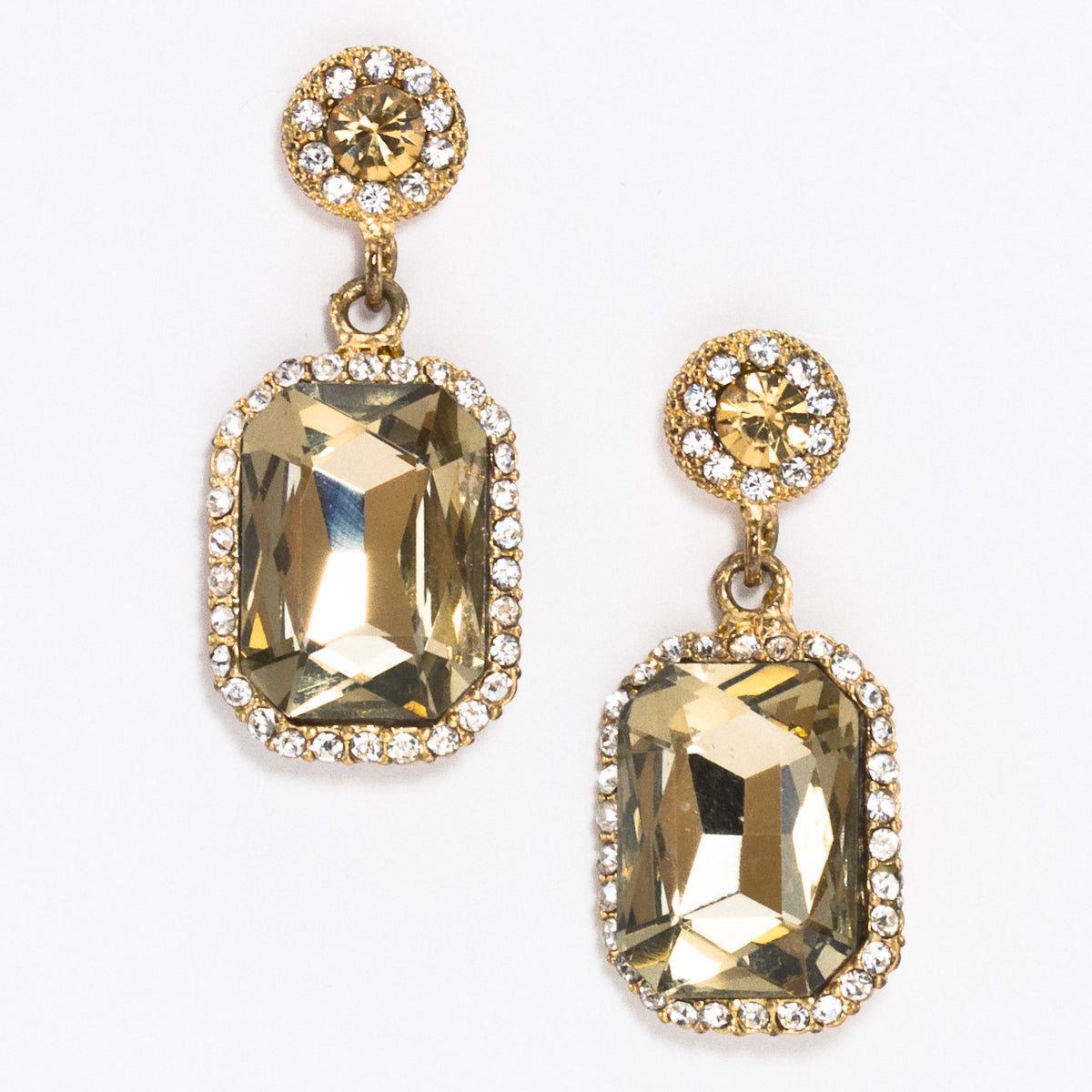 Serena Art-Deco Swarovski Crystal Earring | Light Colorado | Anna Bellagio