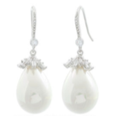 Ambrosia Pearl Dangle Earrings in Silver from Anna Bellagio