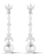 Anna Grace Linear Pearl Dangle Earrings | Anna Bellagio