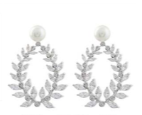 Miranda Pearl and Crystal Hoop Earrings