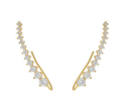 Brea Gold Graduated Crystal Ear Climbers | Anna Bellagio