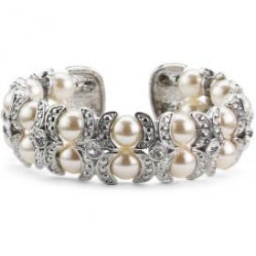 Brittanie Light Champagne and Crystal Cuff Bracelet