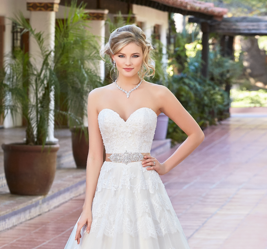 Cambira Floral Cubic Zirconia Earrings with Kitty Chen Gown