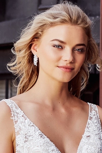 Peony Earrings Close-up on Model