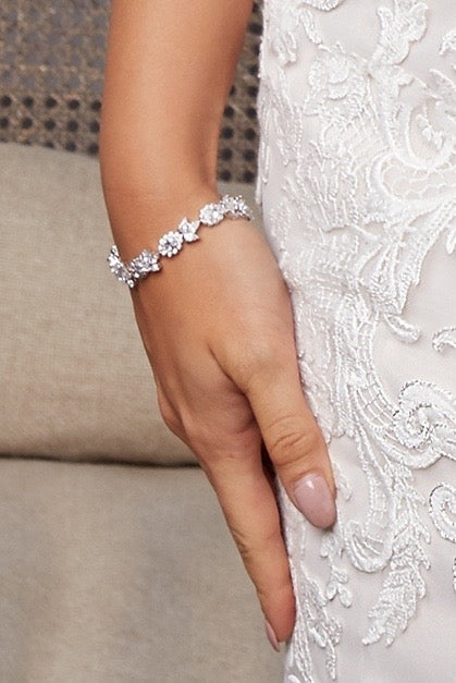Chiesa Floral Bridal Bracelet on Model