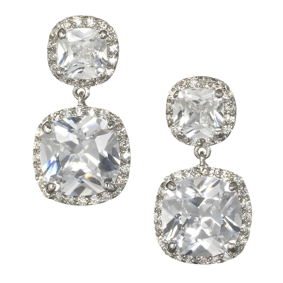 Doria Cushion Cut Bridal Drop Earring from Anna Bellagio