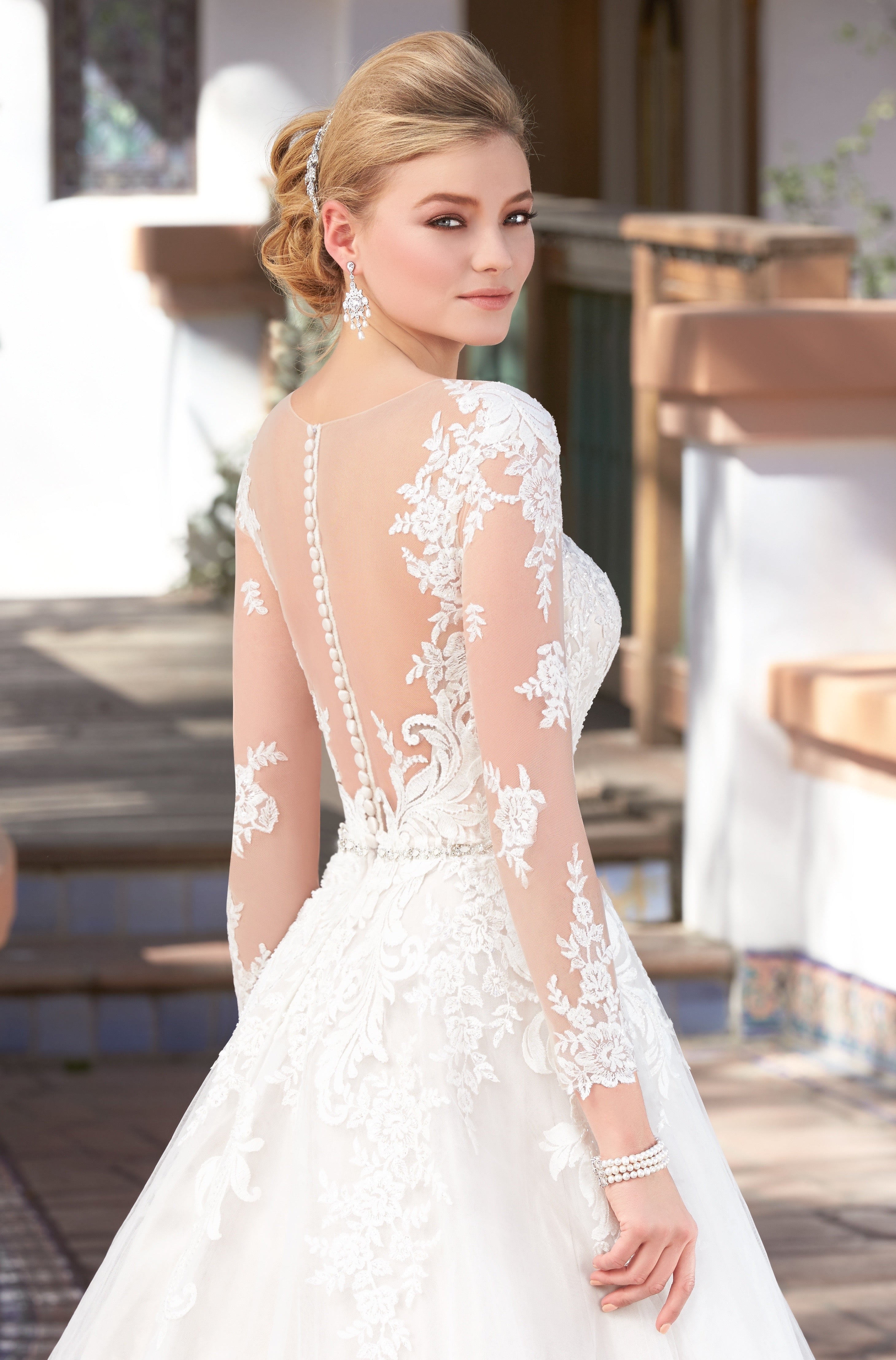 Eliana Bridal Bracelet with a Kitty Chen Gown