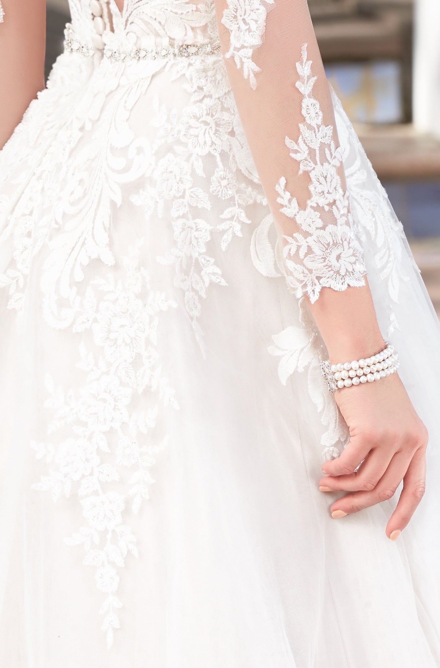 Eliana Bridal Bracelet on Bride Model