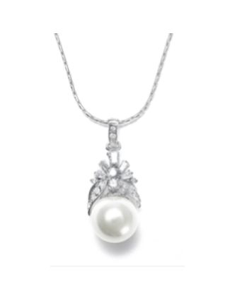 Ettiene Pearl and Crystal Pendant Necklace