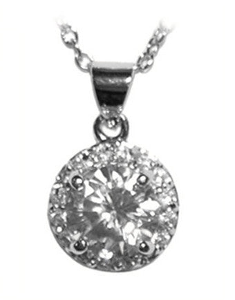Halo Petite Clear Crystal Pendant Necklace