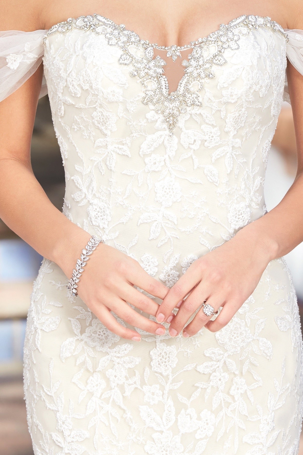 Laurel Bracelet on Model - Bridal Bracelets