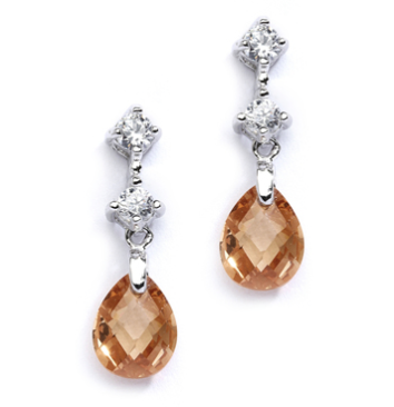 Malia Champagne crystal drop earrings