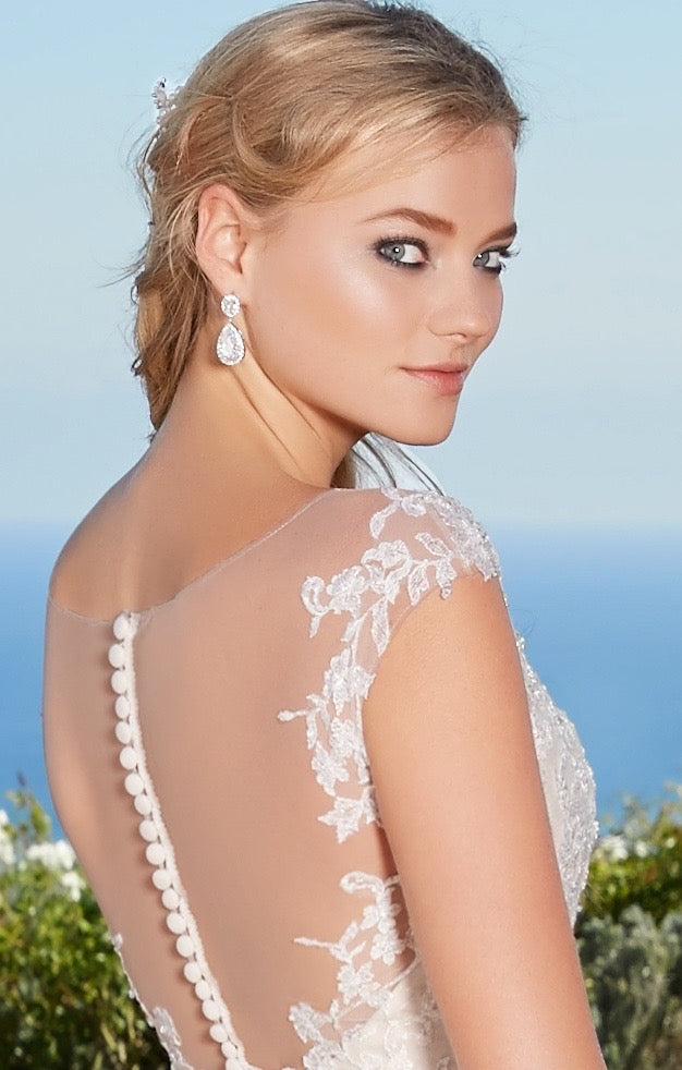 Nadia Dramatic Bridal Earrings Close-up