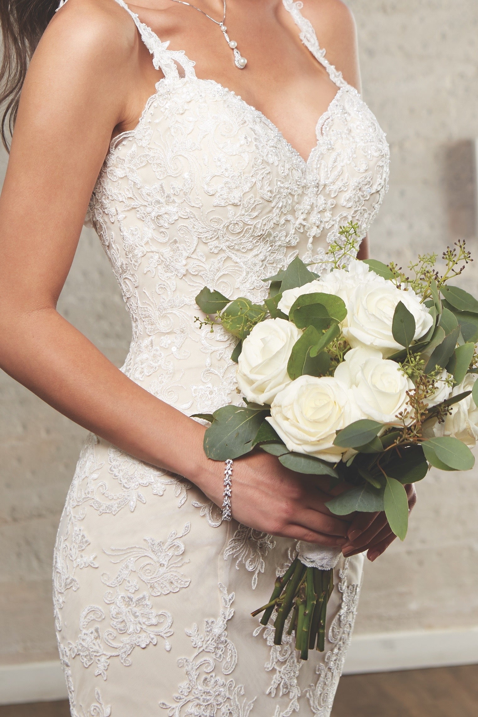 Nina Bracelet on Model Peace Kitty Chen Gown