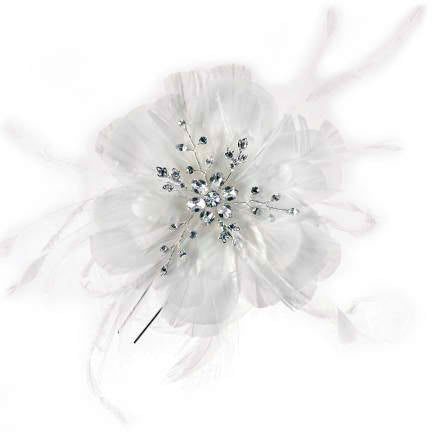 Raquel Flower Feather Hair Clip