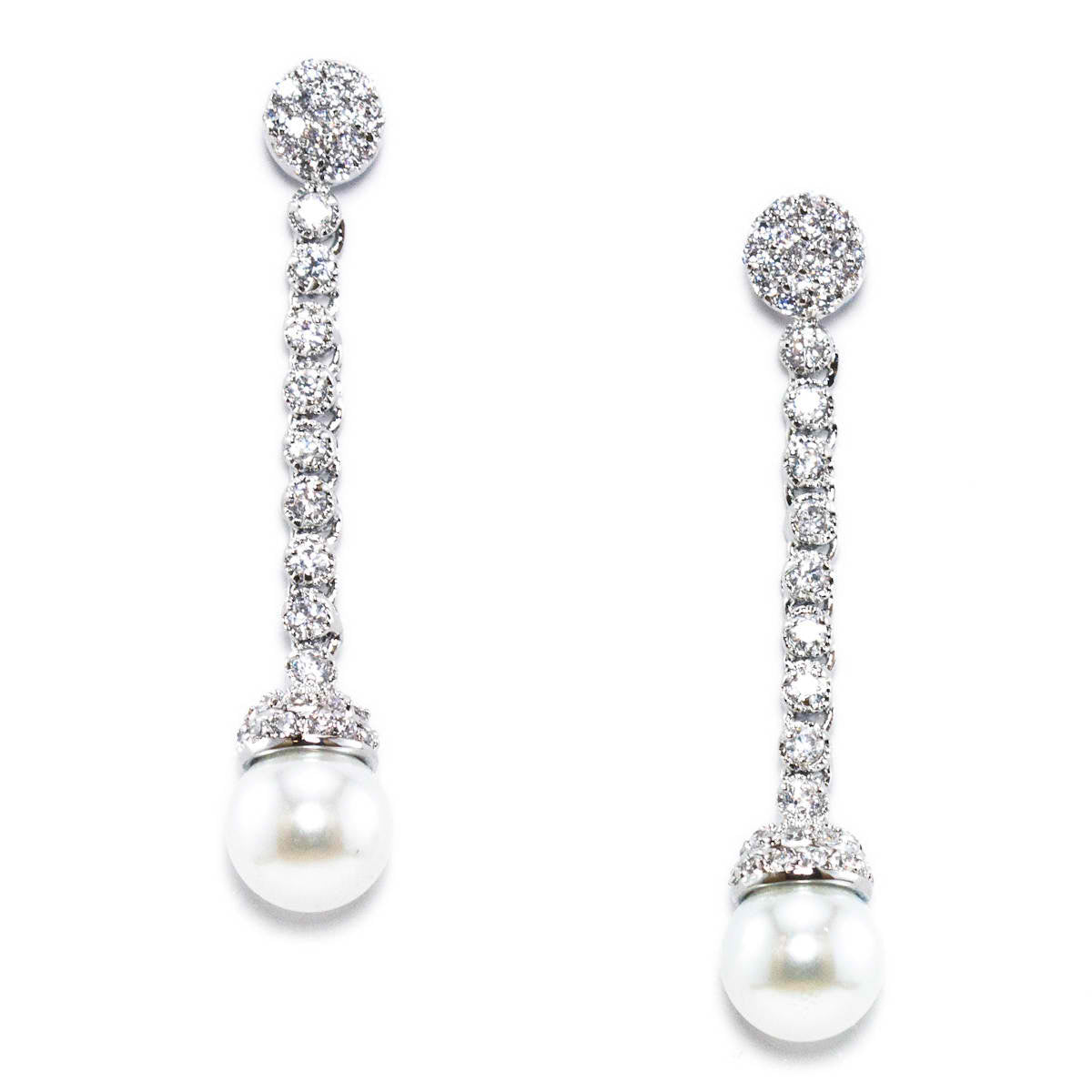 Haddon Cubic Zirconia and Pearl Drop Earring 