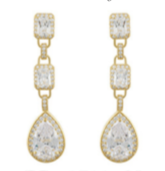 Tatiana Gold Cubic Zircoina Earrings from Anna Bellagio 