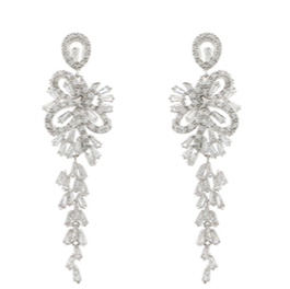 Trina Statement Earrings | Anna Bellagio Cubic Zirconia dangles in multiple stones and has tons of movement