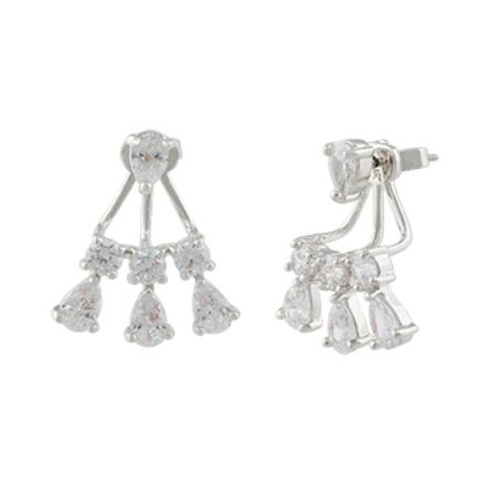Anais Front Back Cubic Zirconia Earrings  1