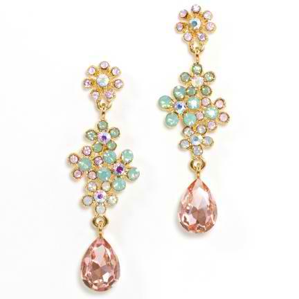 Andrea Swarovski Clear Crystal Flower Earrings 
