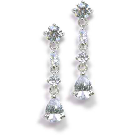 Blythe Cubic Zirconia Earrings | Anna Bellagio 
