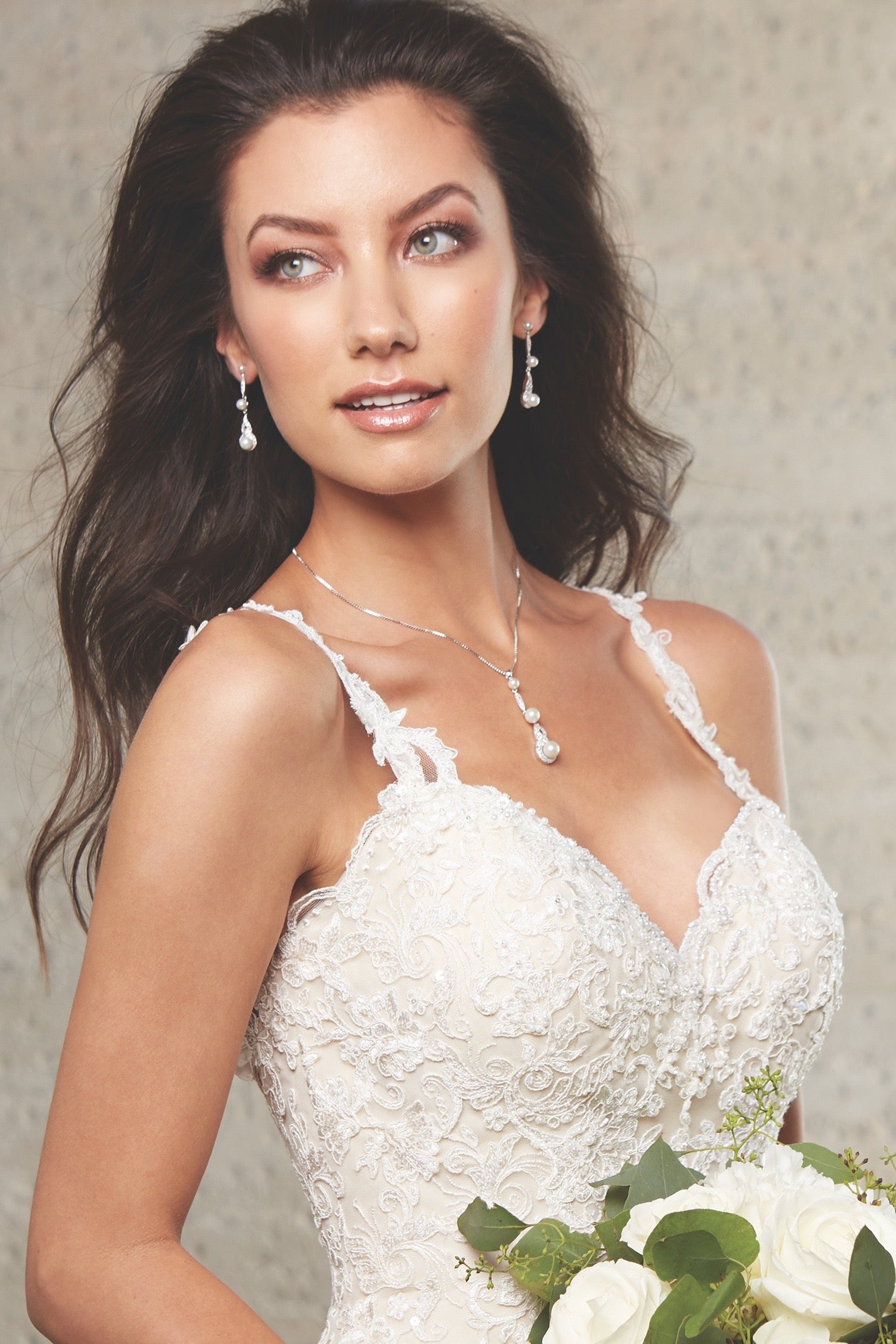 Breil Retro Pearl and Cubic Zirconia Bridal Earrings | Anna Bellagio 