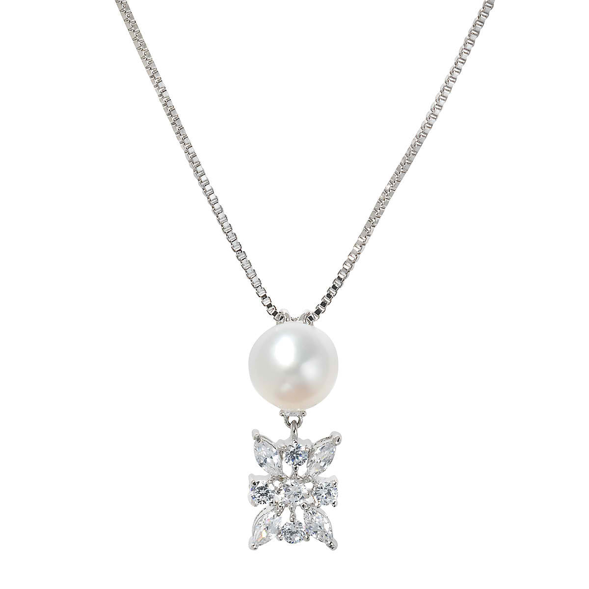 Camie Freshwater Pearl and Cubic Zirconia Pendant 