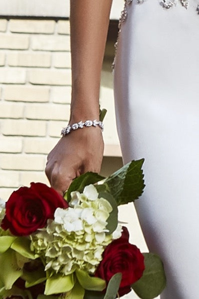 Chiesa Floral Bridal Bracelet  on Model