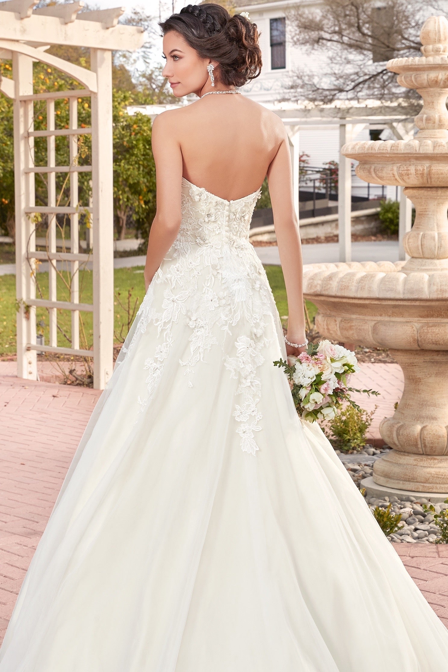 Daniela Floral Statement Earrings paired with the Romy Gown  from KKC 