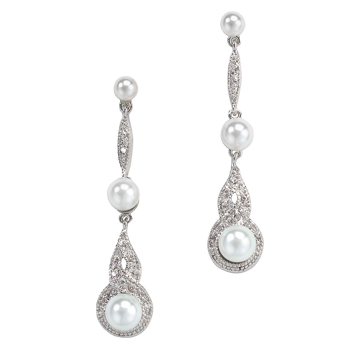 Breil Retro Pearl and Cubic Zirconia Bridal Earring | Anna Bellagio 