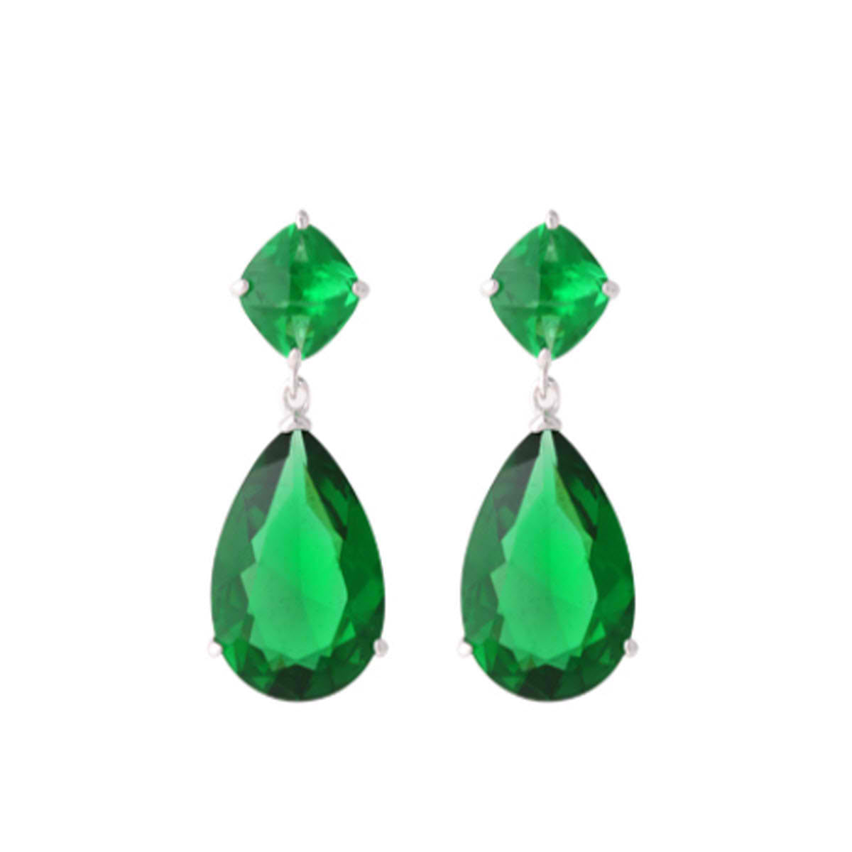 Emerald Green Cubic Zironia Drop Earring from Anna Bellagio 