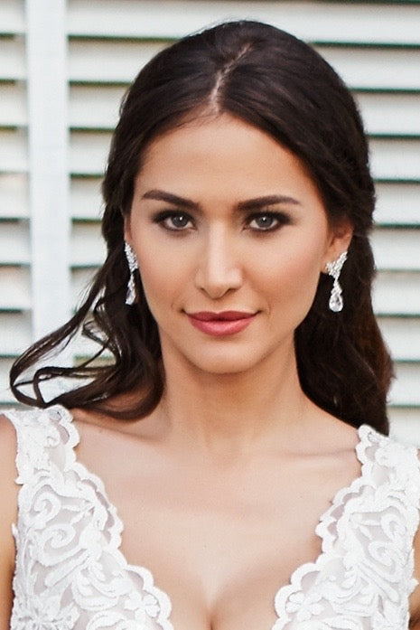 Lina Pave' Cluster Dangle Earring on Model