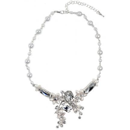 Lucia Freshwater Pearl and Crystal Statement Necklace 