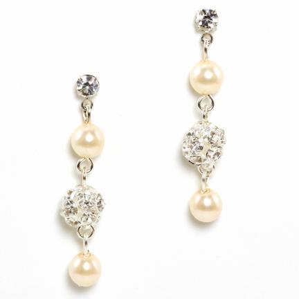 Madeline Pearl and Crystal Earrings