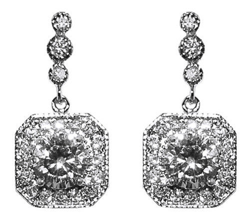 Melone Art Deco Bridal Petite Earring | Anna Bellagio Cubic Zirconia  Vintage Inspired