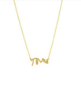 Mrs Pave' Crystal Gold Necklace