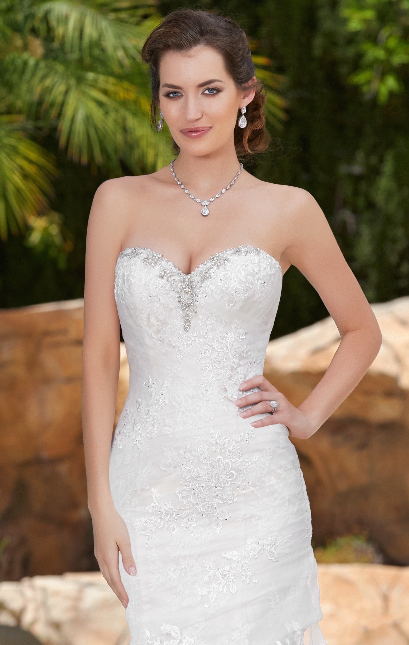 Nadia Earrings on Model featured with Pandora Gown KKC