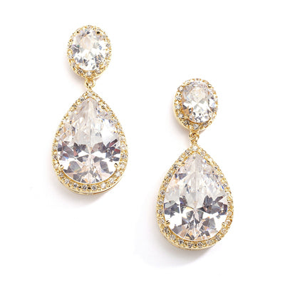 Nadia Gold Dramatic Bridal Drop Earring